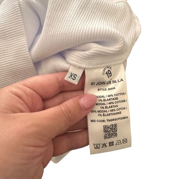 ICON DENIM Raya Ribbed Tank White NWT XS - Picture 6 of 6